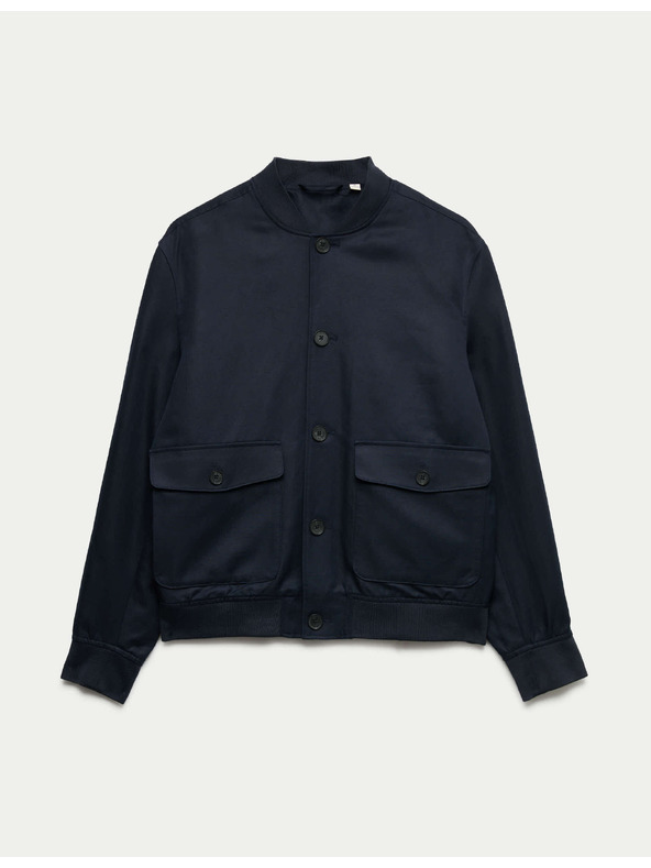Marks & Spencer Bomber ze směsi bavlny Marks & Spencer modrá