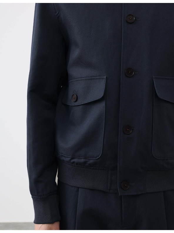 Marks & Spencer Bomber ze směsi bavlny Marks & Spencer modrá
