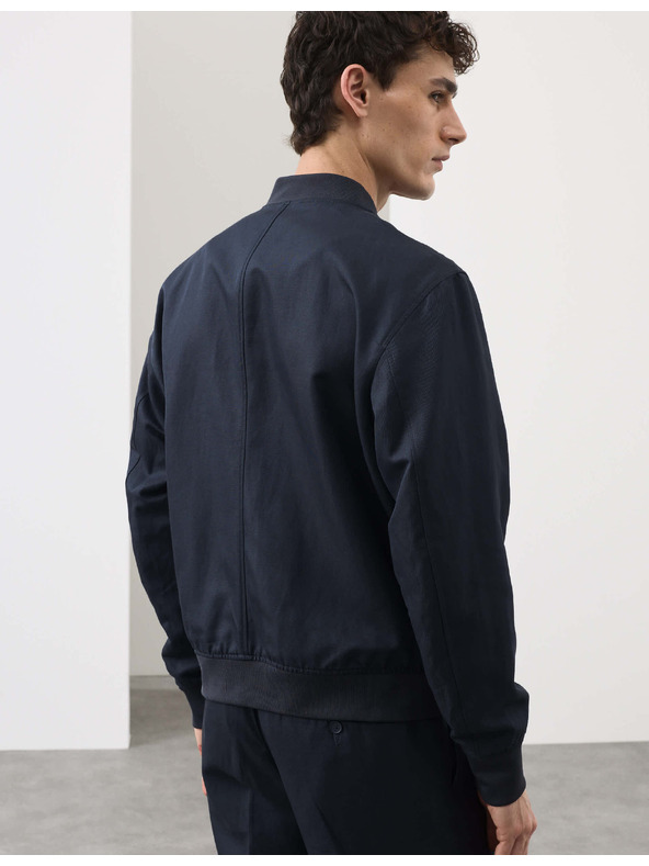 Marks & Spencer Bomber ze směsi bavlny Marks & Spencer modrá