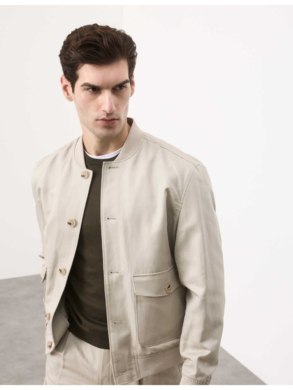 Marks & Spencer Bomber ze směsi bavlny Marks & Spencer béžová