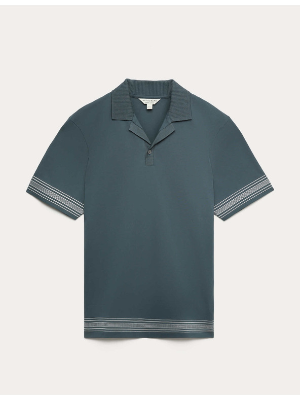 Marks & Spencer Vyšívaná polokošile Supima®, z čisté bavlny Marks & Spencer modrá