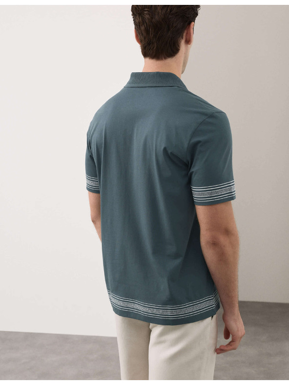 Marks & Spencer Vyšívaná polokošile Supima®, z čisté bavlny Marks & Spencer modrá