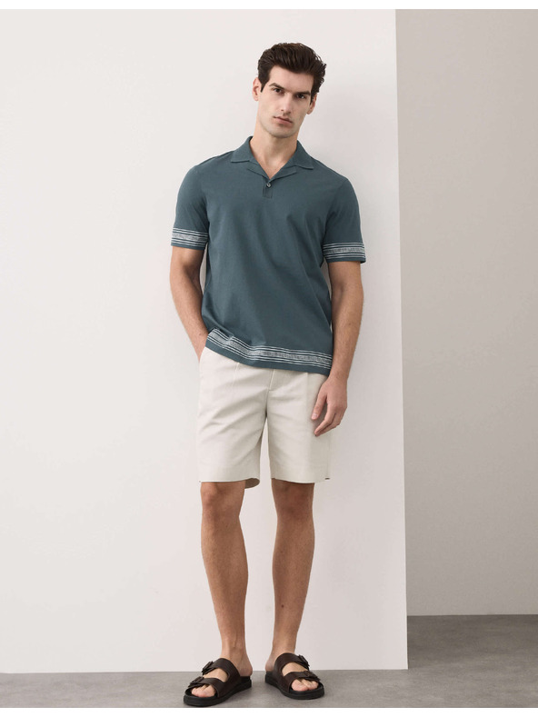 Marks & Spencer Vyšívaná polokošile Supima®, z čisté bavlny Marks & Spencer modrá