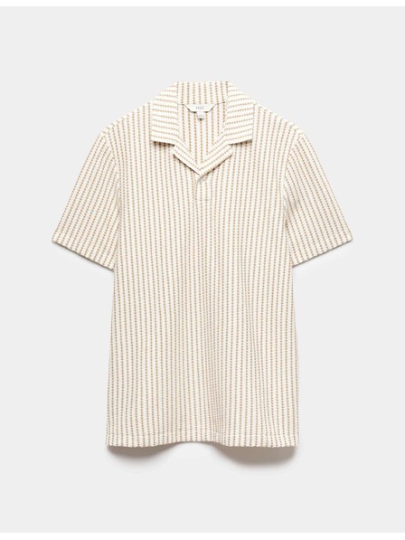 Marks & Spencer Žerzejová polokošile s geometrickým vzorem, s vysokým podílem bavlny Marks & Spencer smetanová