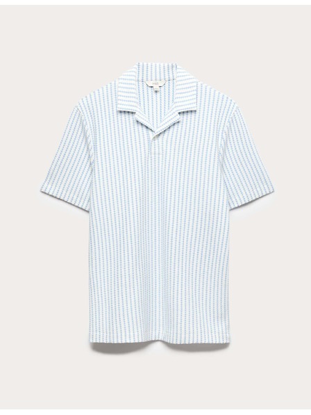 Marks & Spencer Žerzejová polokošile s geometrickým vzorem, s vysokým podílem bavlny Marks & Spencer modrá