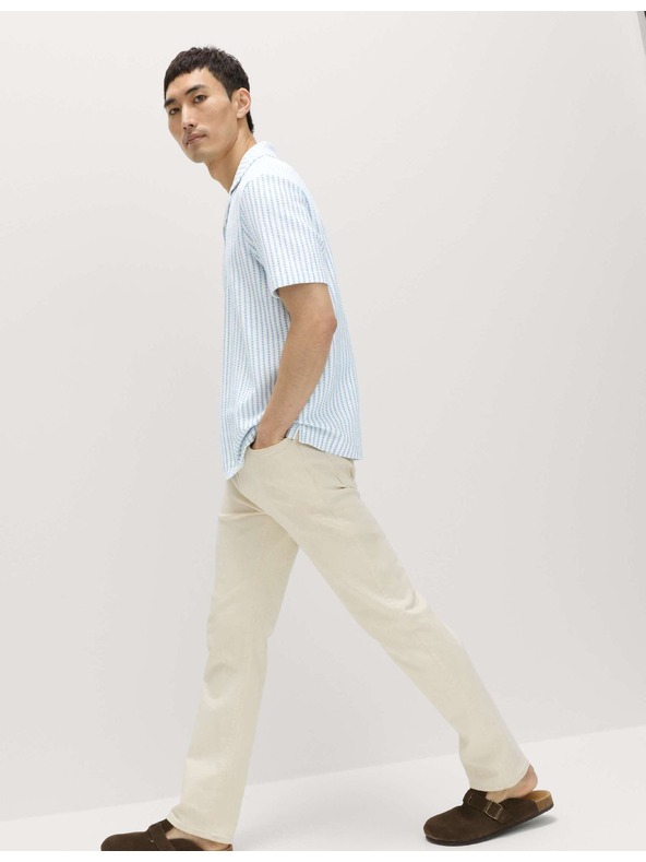 Marks & Spencer Žerzejová polokošile s geometrickým vzorem, s vysokým podílem bavlny Marks & Spencer modrá