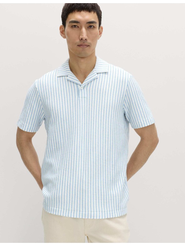 Marks & Spencer Žerzejová polokošile s geometrickým vzorem, s vysokým podílem bavlny Marks & Spencer modrá