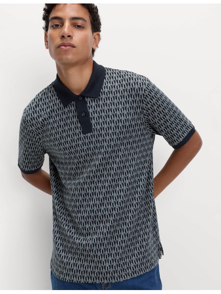 Marks & Spencer Polo s geometrickým potiskem, ze 100% bavlny Marks & Spencer námořnická modrá
