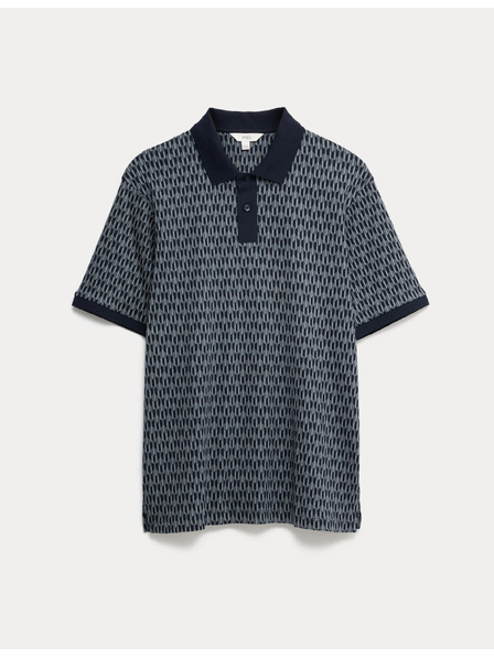 Marks & Spencer Polo s geometrickým potiskem, ze 100% bavlny Marks & Spencer námořnická modrá