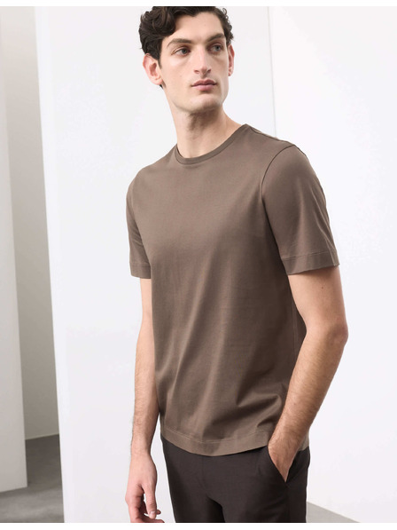 Marks & Spencer Tričko z prémiové bavlny, úzký střih Marks & Spencer hnědá