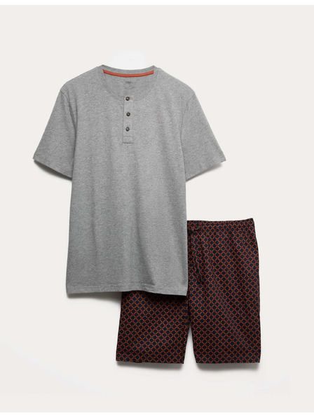 Marks & Spencer Pyžamová souprava ze 100% bavlny s geometrickým potiskem Marks & Spencer šedá