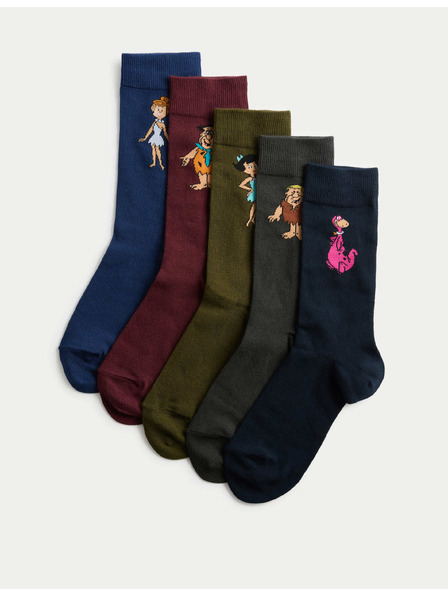 Marks & Spencer Ponožky Flintstoneovi™ s vysokým podílem bavlny, 5 ks v balení Marks & Spencer vícebarevná