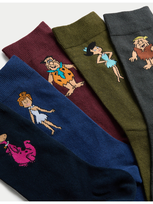 Marks & Spencer Ponožky Flintstoneovi™ s vysokým podílem bavlny, 5 ks v balení Marks & Spencer vícebarevná