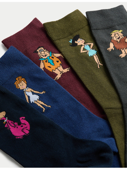Marks & Spencer Ponožky Flintstoneovi™ s vysokým podílem bavlny, 5 ks v balení Marks & Spencer vícebarevná