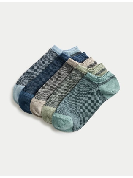 Marks & Spencer Sportovní ponožky Trainer Liners™ s technologií Cool & Fresh™ a vysokým podílem bavlny, sada 5 párů Marks & Spencer vícebarevná