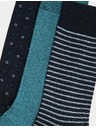 Marks & Spencer 3 ks ponožek v různém provedení, z mercerované bavlny Marks & Spencer námořnická modrá