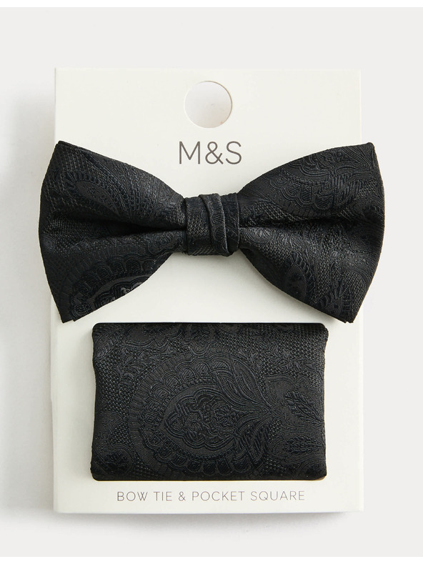 Marks & Spencer Sada motýlka a vázanky s kašmírovým vzorem Marks & Spencer černá
