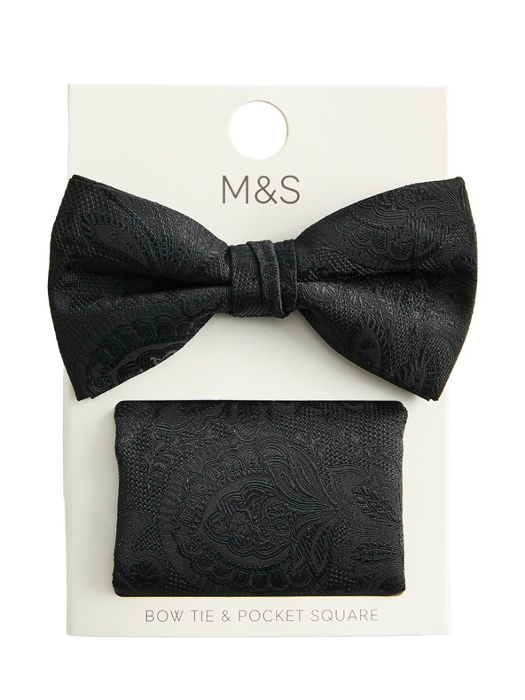 Marks & Spencer Sada motýlka a vázanky s kašmírovým vzorem Marks & Spencer černá