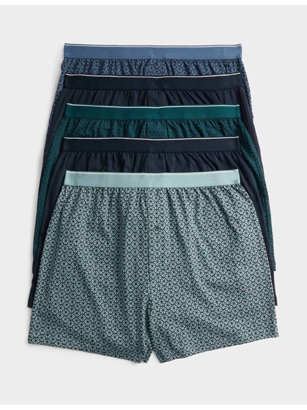 Marks & Spencer Boxerky s geometrickým vzorem ze 100% bavlny s technologií Cool & Fresh™, 5 ks Marks & Spencer zelená