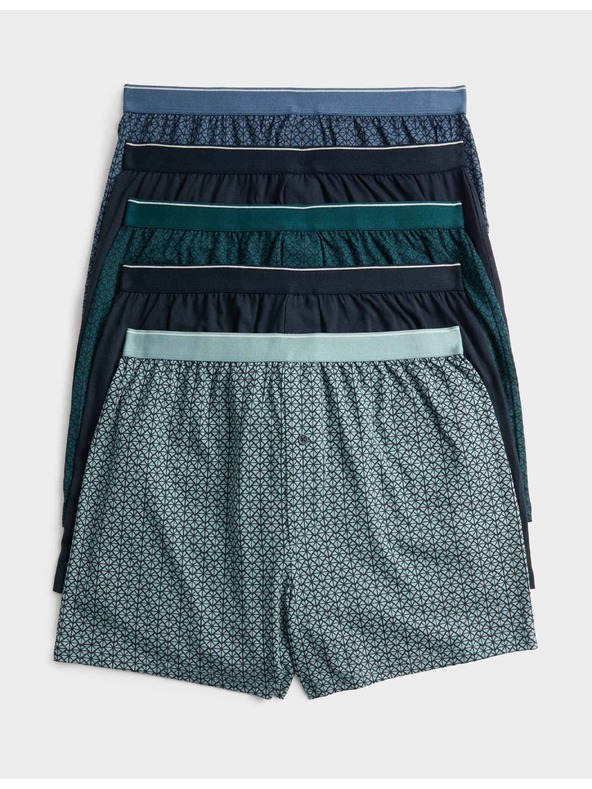 Marks & Spencer Boxerky s geometrickým vzorem ze 100% bavlny s technologií Cool & Fresh™, 5 ks Marks & Spencer zelená