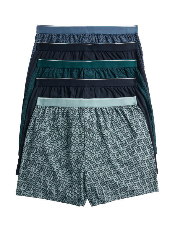 Marks & Spencer Boxerky s geometrickým vzorem ze 100% bavlny s technologií Cool & Fresh™, 5 ks Marks & Spencer zelená