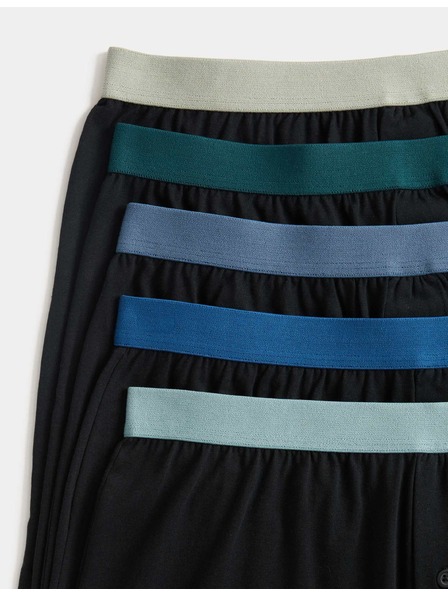 Marks & Spencer Žerzejové boxerky z čisté bavlny s technologií Cool & Fresh™, 5 ks v balení Marks & Spencer černá