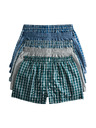 Marks & Spencer Kostkované tkané boxerky z čisté bavlny, 5 ks v balení Marks & Spencer zelená