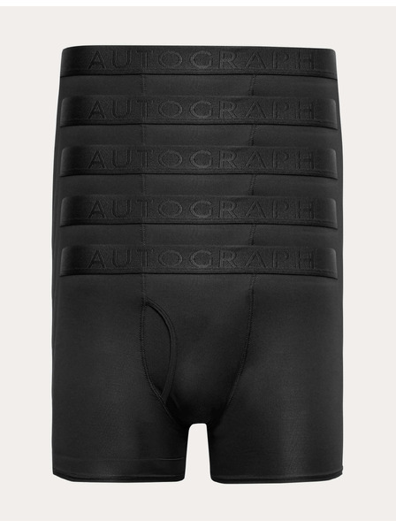 Marks & Spencer Pruhované trenýrky Microskin, sada 5 ks Marks & Spencer černá