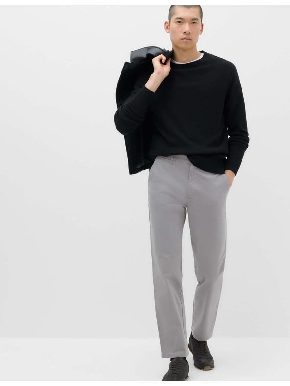 Marks & Spencer Strečové chino kalhoty normálního střihu Marks & Spencer šedá