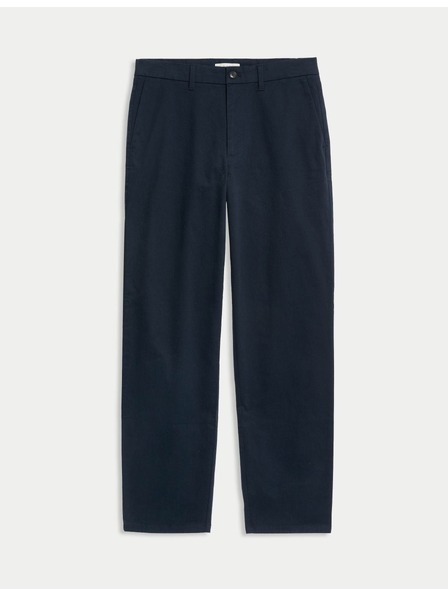 Marks & Spencer Strečové chino kalhoty volného střihu Marks & Spencer námořnická modrá