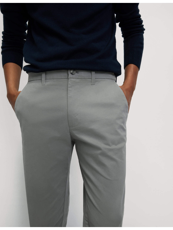 Marks & Spencer Strečové chino kalhoty úzkého střihu Marks & Spencer šedá
