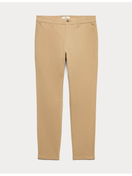 Marks & Spencer Strečové chino kalhoty úzkého střihu Marks & Spencer béžová