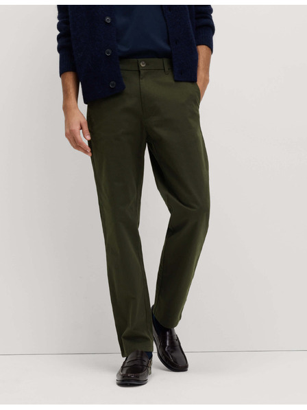 Marks & Spencer Strečové chino kalhoty normálního střihu Marks & Spencer zelená