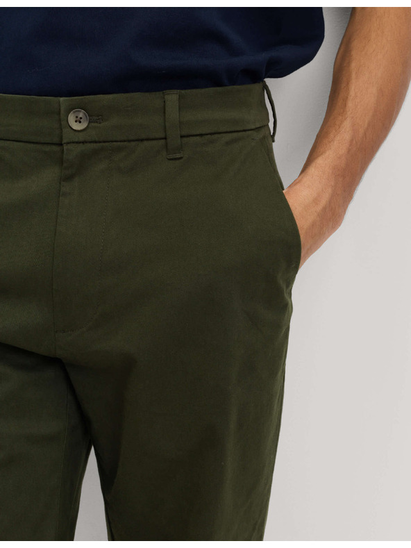Marks & Spencer Strečové chino kalhoty normálního střihu Marks & Spencer zelená