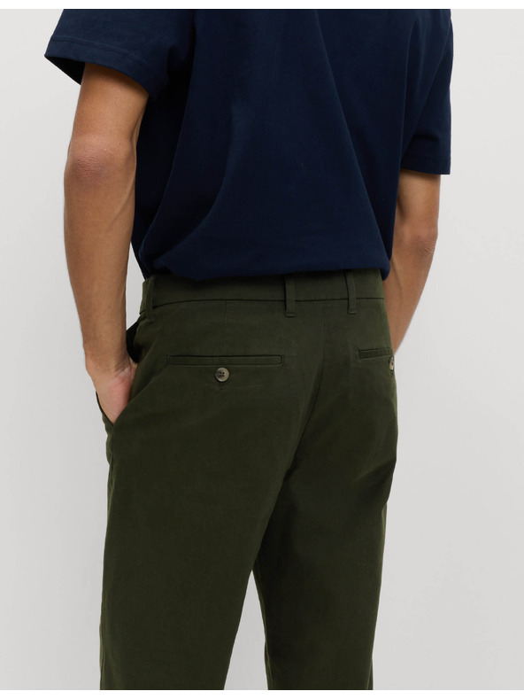 Marks & Spencer Strečové chino kalhoty normálního střihu Marks & Spencer zelená