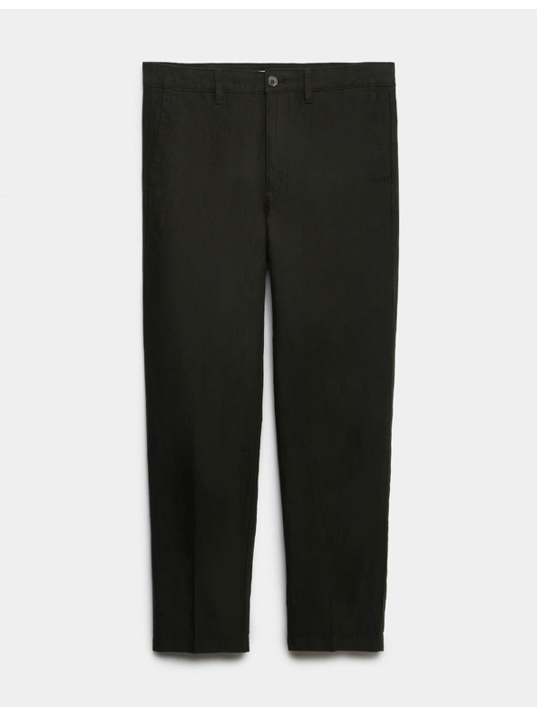 Marks & Spencer Chino kalhoty ze směsi lnu, normální střih Marks & Spencer zelená