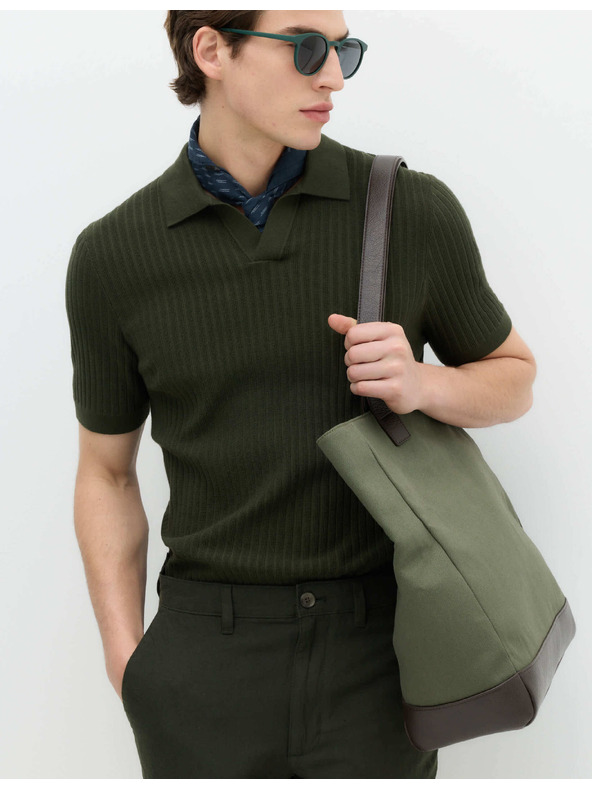 Marks & Spencer Chino kalhoty ze směsi lnu, normální střih Marks & Spencer zelená