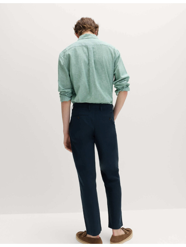 Marks & Spencer Chino kalhoty ze směsi lnu, normální střih Marks & Spencer námořnická modrá