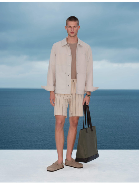 Marks & Spencer Chino šortky, ze směsi lnu Marks & Spencer béžová