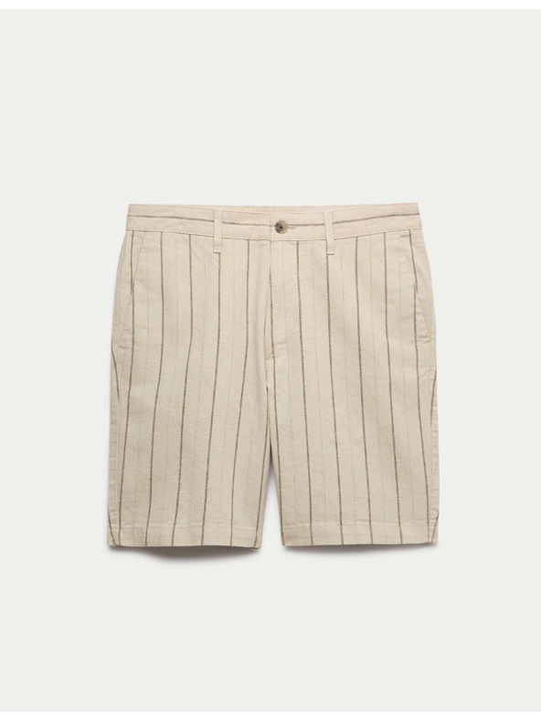 Marks & Spencer Chino šortky, ze směsi lnu Marks & Spencer béžová