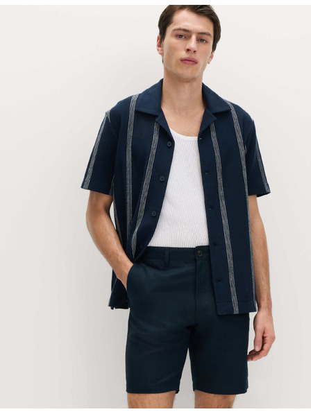 Marks & Spencer Chino šortky, ze směsi lnu Marks & Spencer námořnická modrá