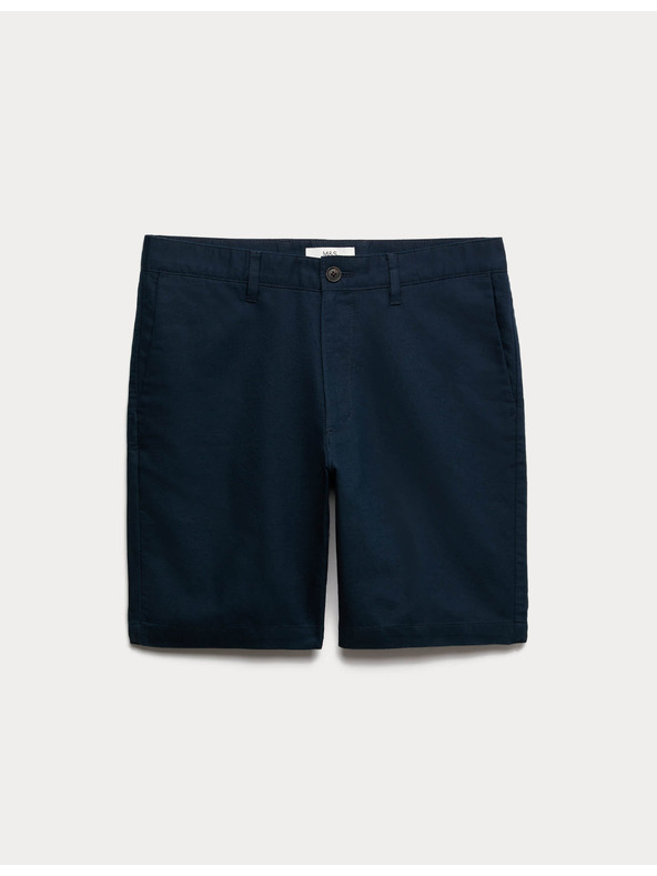 Marks & Spencer Chino šortky, ze směsi lnu Marks & Spencer námořnická modrá