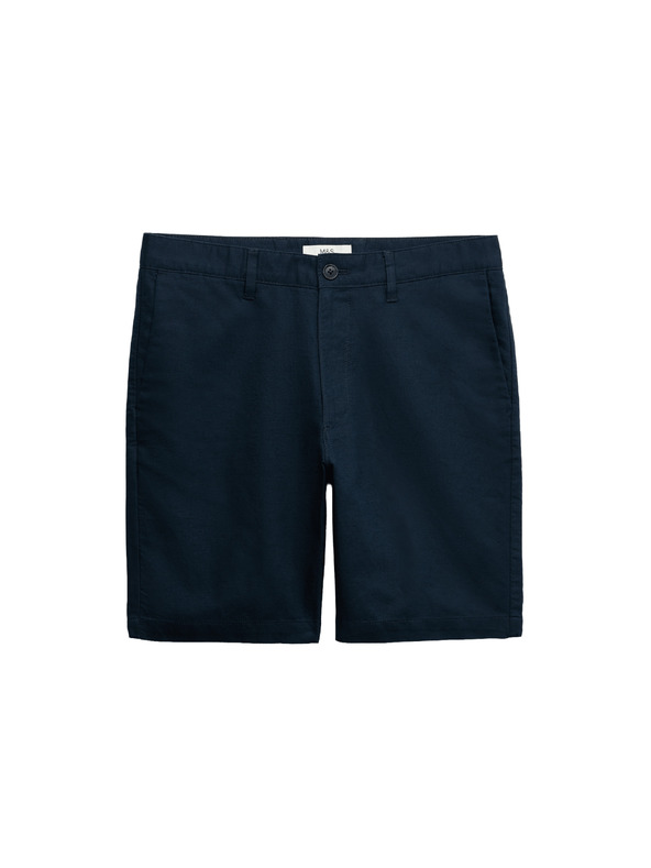 Marks & Spencer Chino šortky, ze směsi lnu Marks & Spencer námořnická modrá