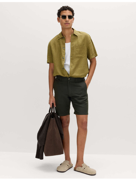 Marks & Spencer Chino šortky, ze směsi lnu Marks & Spencer zelená