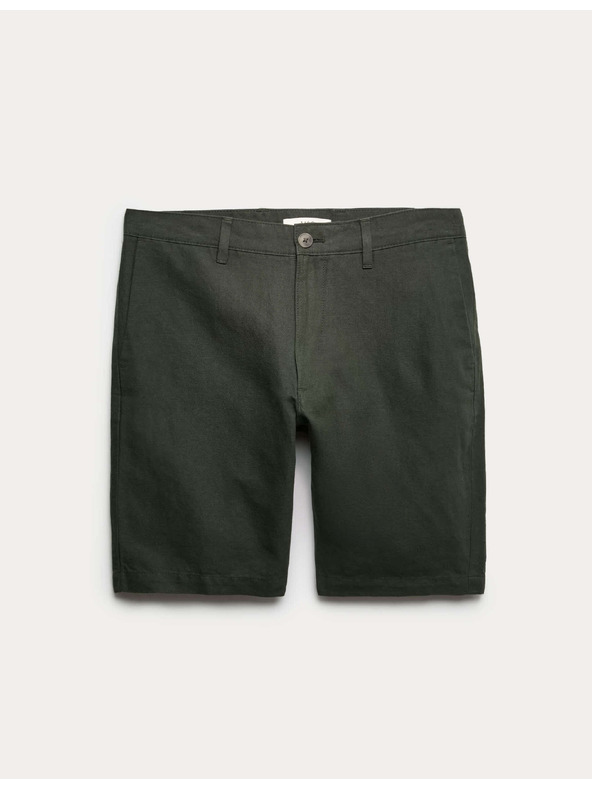Marks & Spencer Chino šortky, ze směsi lnu Marks & Spencer zelená