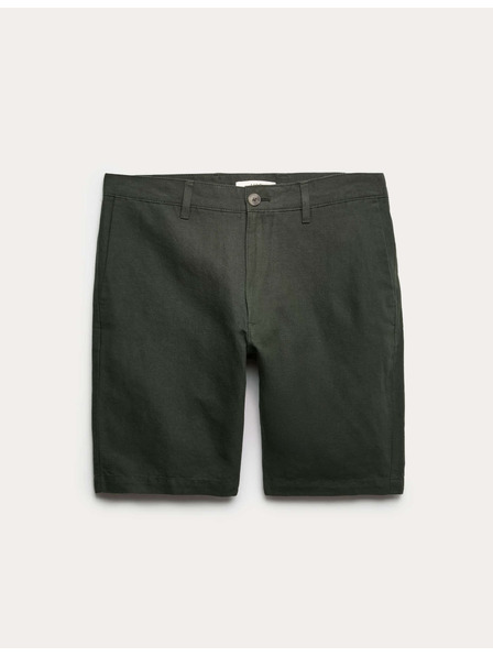 Marks & Spencer Chino šortky, ze směsi lnu Marks & Spencer zelená