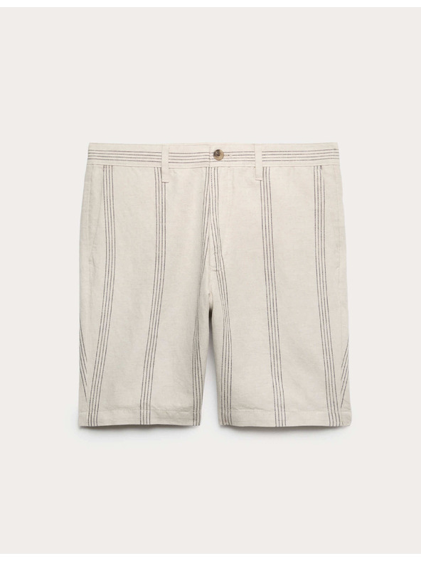 Marks & Spencer Chino šortky, ze směsi lnu Marks & Spencer béžová