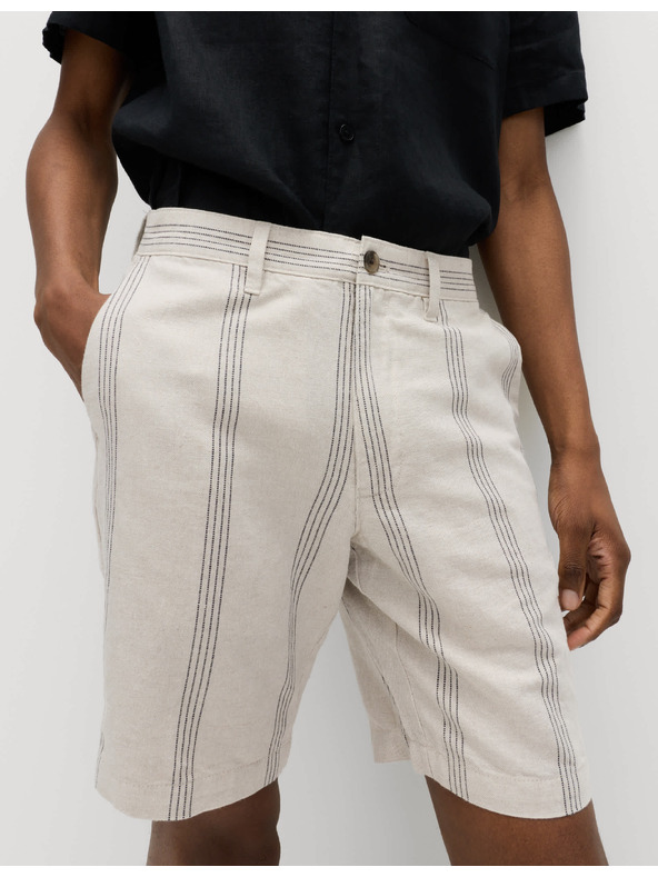 Marks & Spencer Chino šortky, ze směsi lnu Marks & Spencer béžová