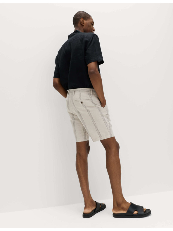 Marks & Spencer Chino šortky, ze směsi lnu Marks & Spencer béžová