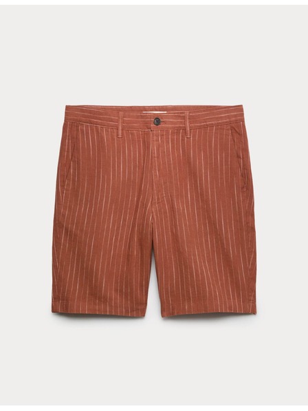 Marks & Spencer Chino šortky, ze směsi lnu Marks & Spencer hnědá